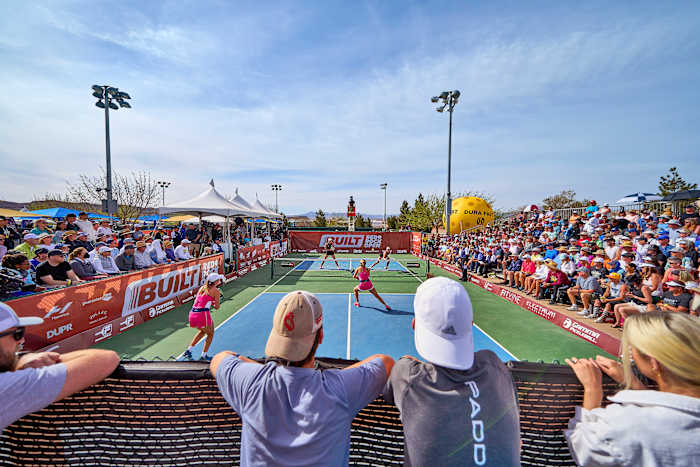 Do the math: Four doubles pickleball matches, as Johns points out, take up as much real estate as one tennis court.